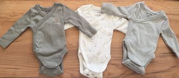 Lot de 3 bodies croisés manches longues évolutifs