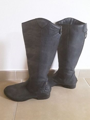 Bottes bleues cuir femme en 39 TAMARIS TBE