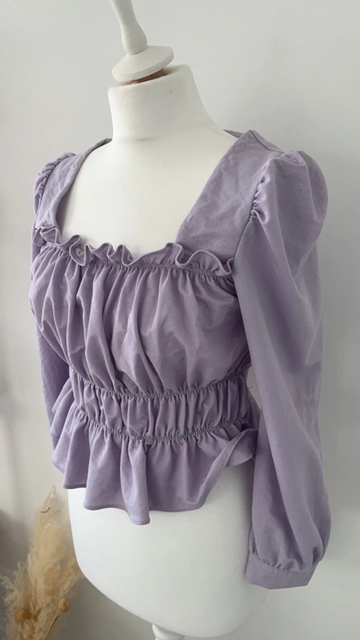 Blouse Crop top Lila MNG S comme neuve - photo numéro 2