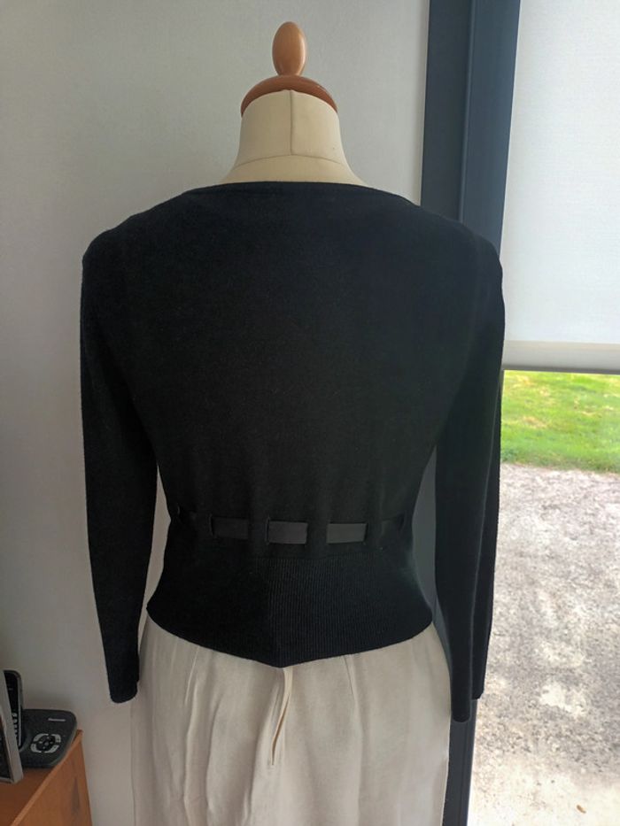 Cardigan court avec lien en satin - photo numéro 10