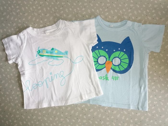 Ensemble de Salopette short Marque Orchestra & T-shirts taille 9mois - photo numéro 2