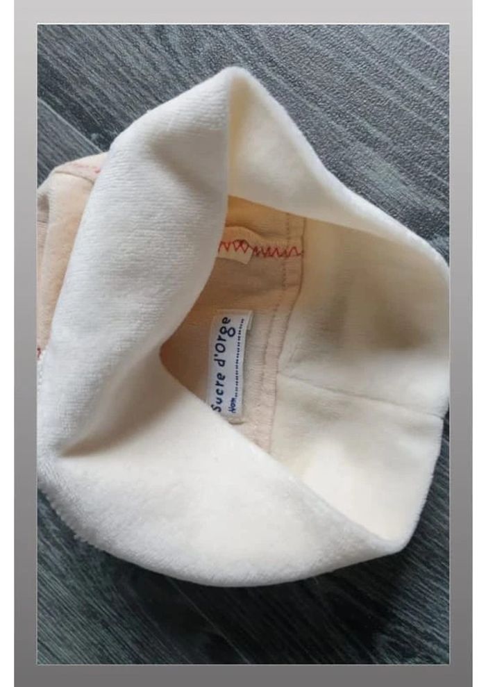 bonnet bébé écru/beige "herisson" Sucre d'orge - photo numéro 2