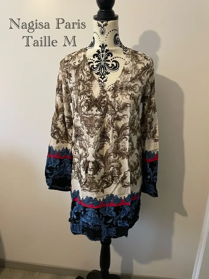 Tunique Nagisa Paris - Motif baroque et rayures - Taille M