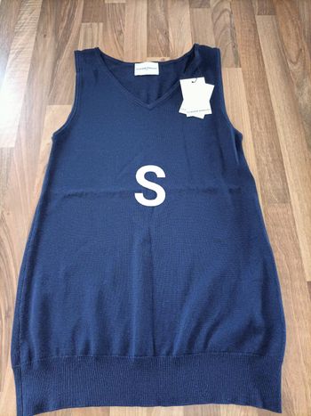 Pull sans manche coll V neuf marine Claudie Pierlot