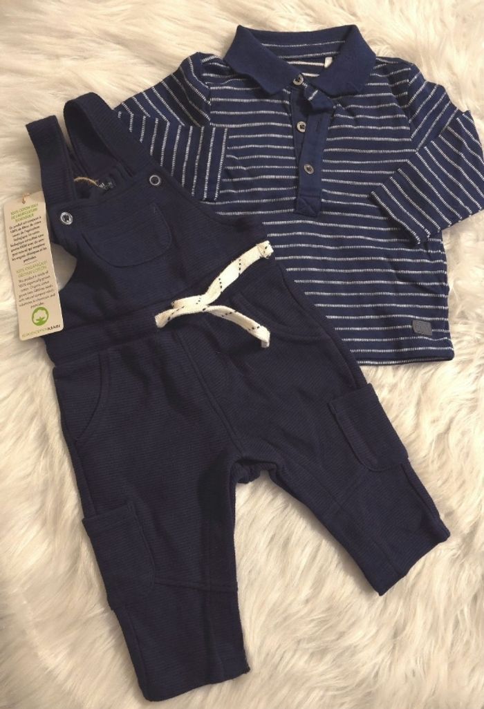 Neufs (non portés) 🤩😍🥰💙superbe ensemble salopette et polo 3 mois garçon 💙🥰😍 - photo numéro 2
