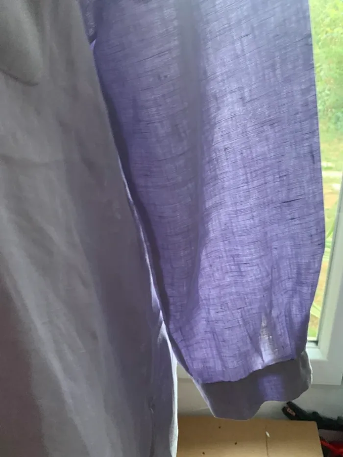 Chemise Zara en lin couleur lilas taille XL - photo numéro 6