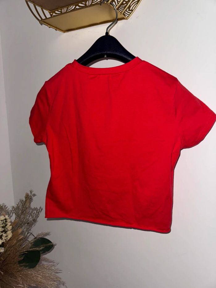 Crop-top rouge et noir pour femmes - photo numéro 2