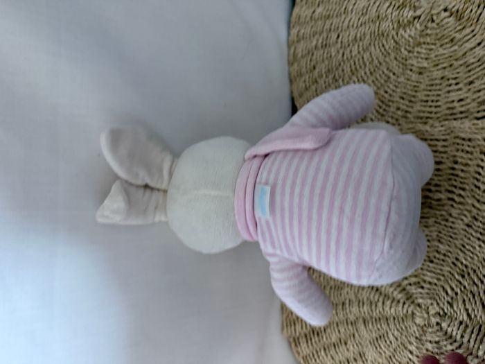 Doudou Lapin rayé rose KLORANE - photo numéro 2