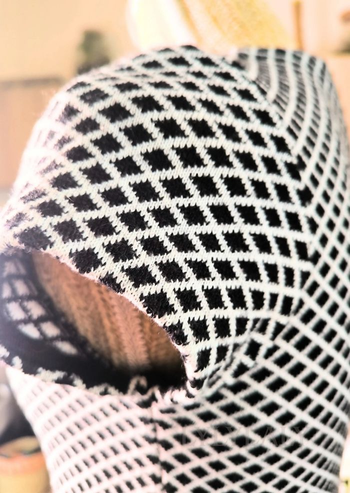 Robe Zara Knit motif losanges noir & blanc - photo numéro 3