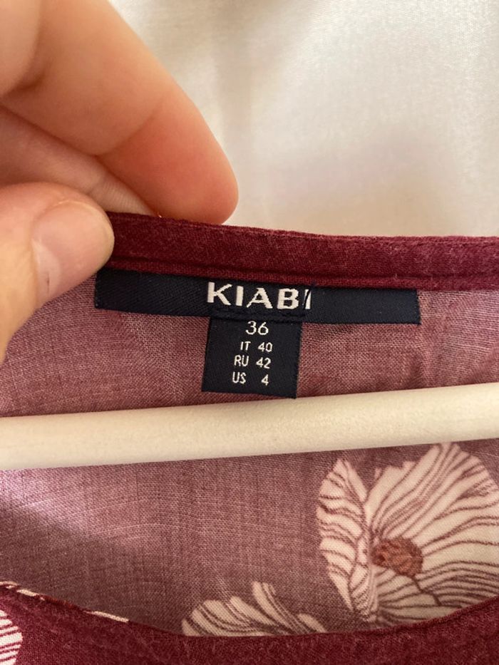 Robe bordeaux à fleurs et volants Kiabi S - photo numéro 3