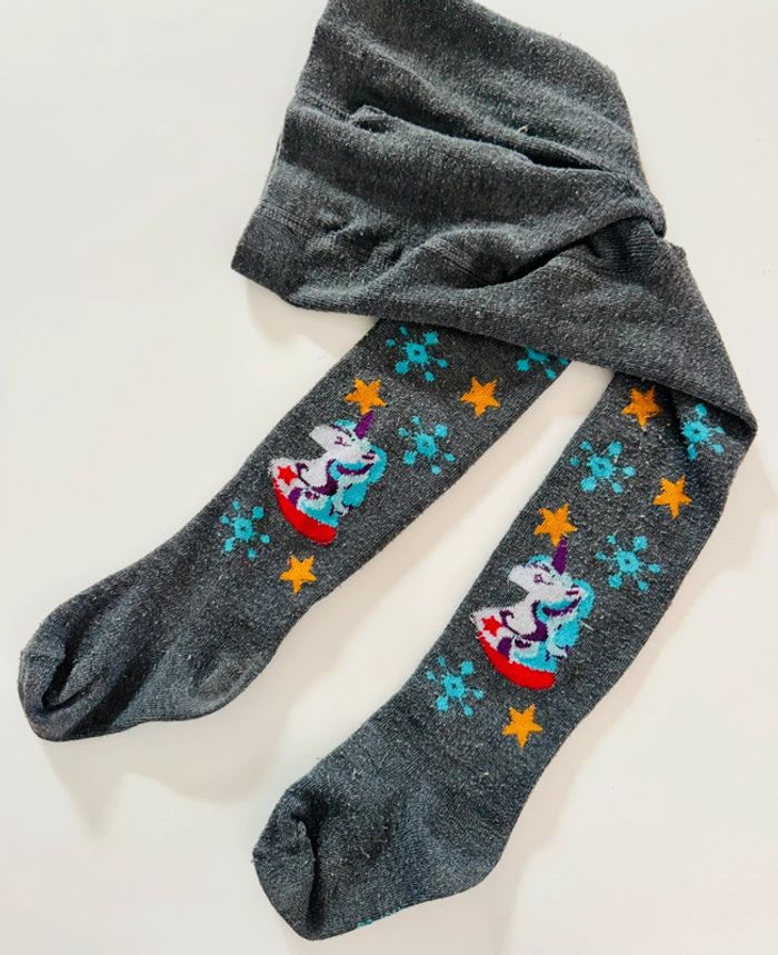 Collants épais licorne étoiles 3 ans