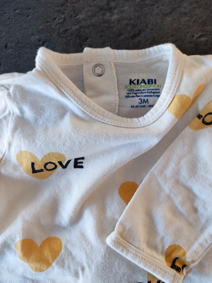 Pyjama fin coeur jaune Kiabi - photo numéro 2