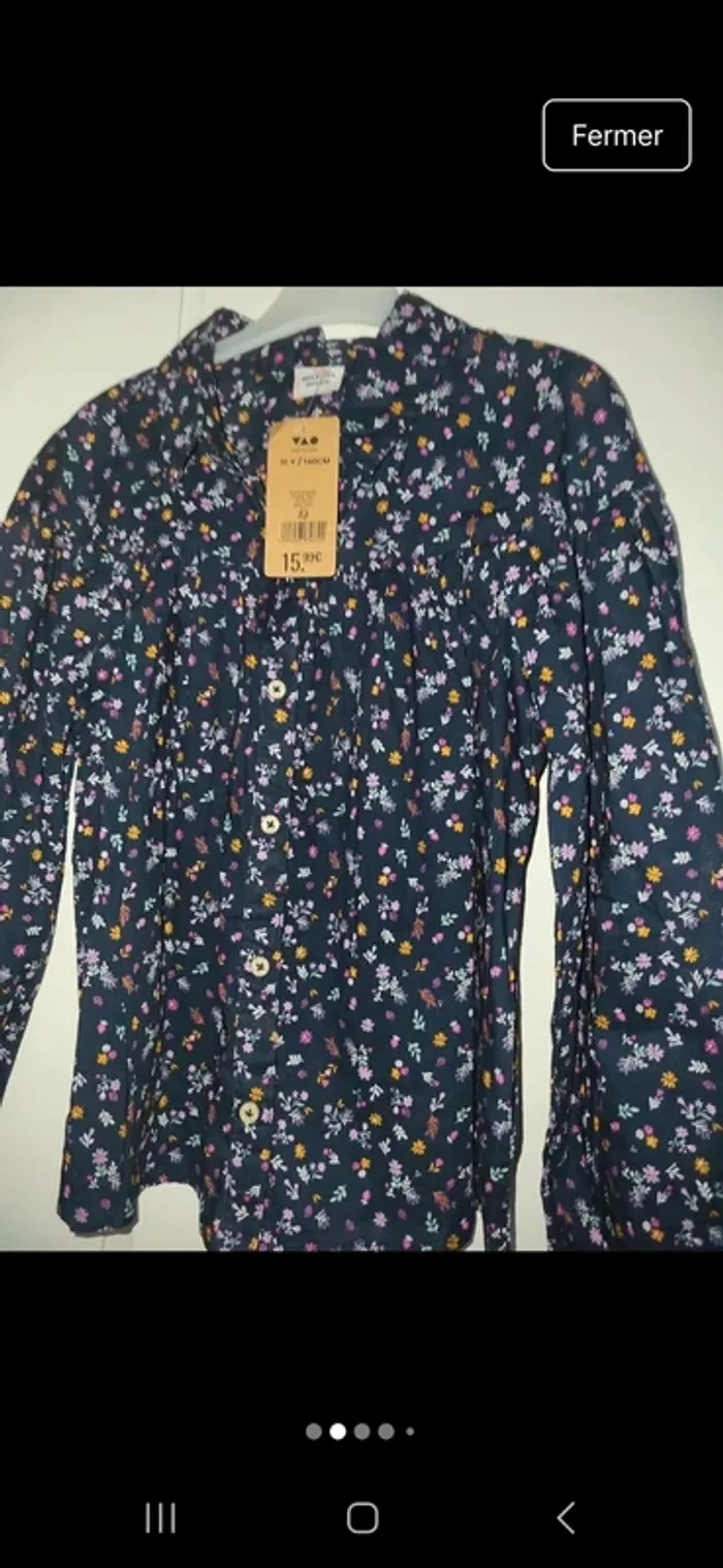 Blouse mauve à fleur tao - photo numéro 3