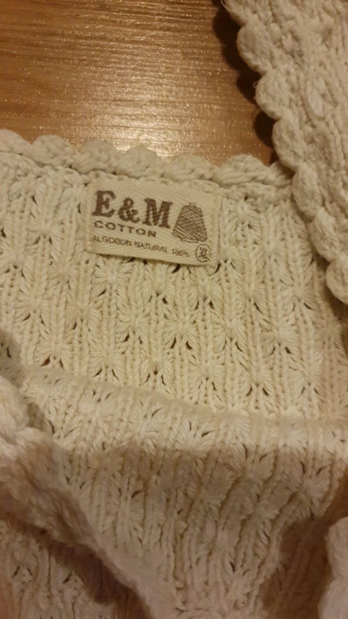 pull vintage coton brode marque et m 100% coton xl - photo numéro 2