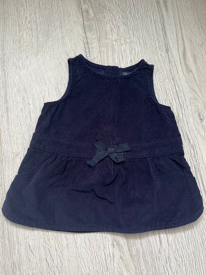 Ensemble fille BabyGap – 0-3 mois – Velours bleu & col Claudine - photo numéro 4