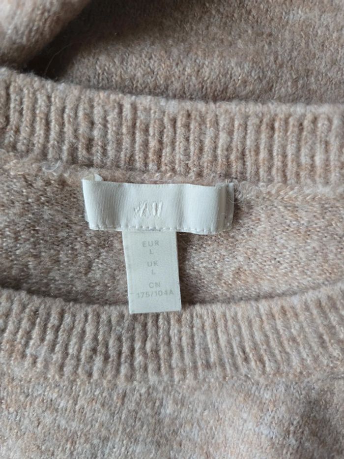 Pull beige col rond coupe oversize - H&M - taille L - 40/42 - photo numéro 4