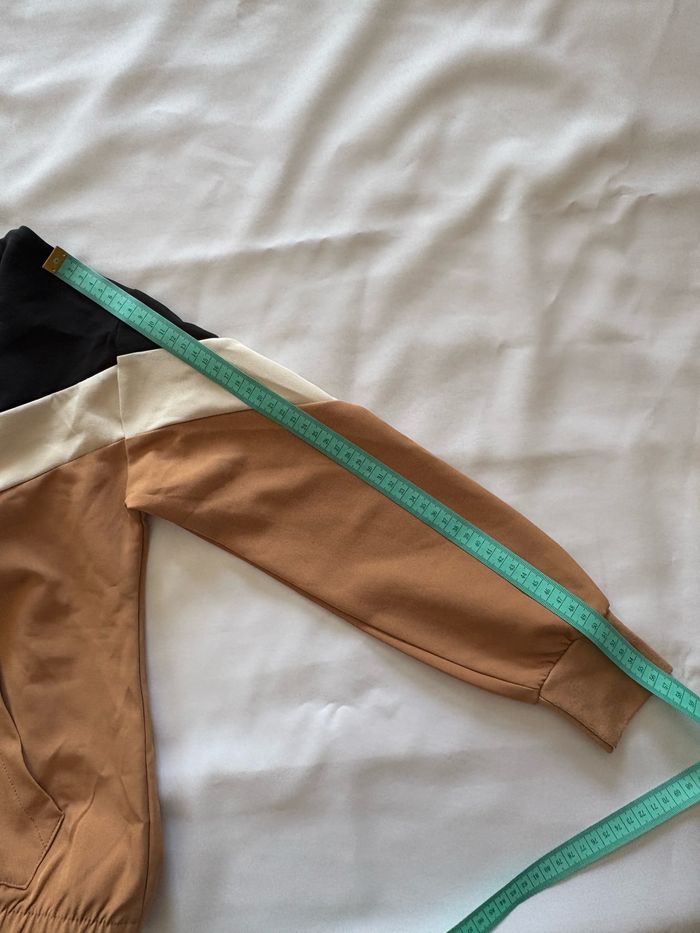 Top à capuche beige, blanc et noir de survêtement - Amisu - XS/34 - photo numéro 7