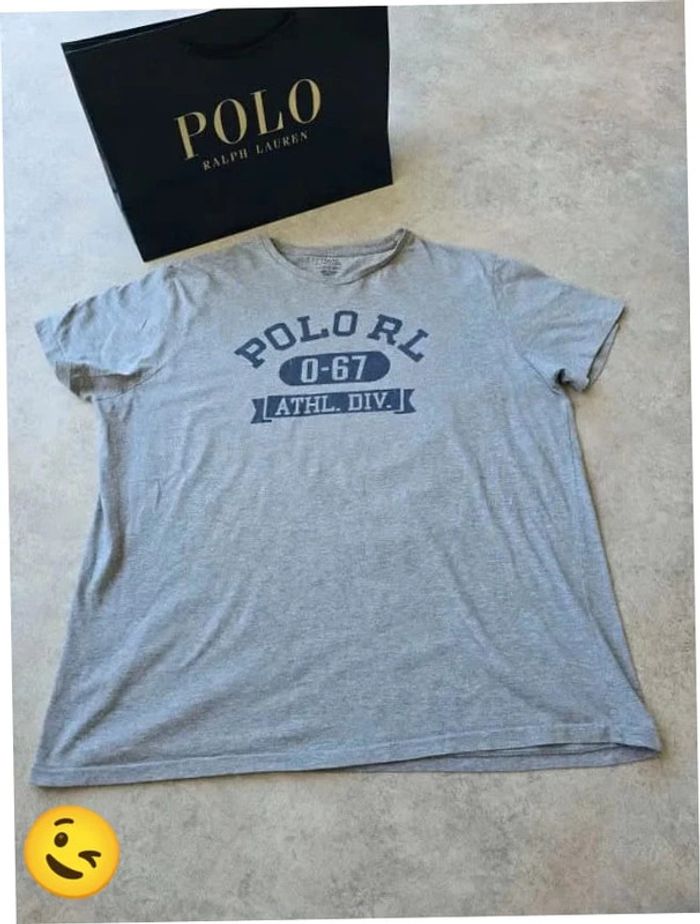 T-shirt Ralph Lauren XL coupe col rond gris Homme Men tee132 - photo numéro 3