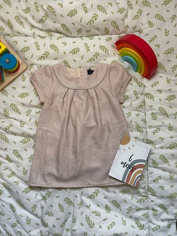 robe manches courtes à paillettes rose clair 6 mois kiabi