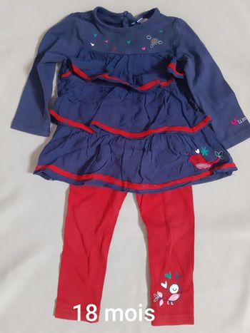 Ensemble fille mi-saison / printemps : tunique + legging - 18 mois