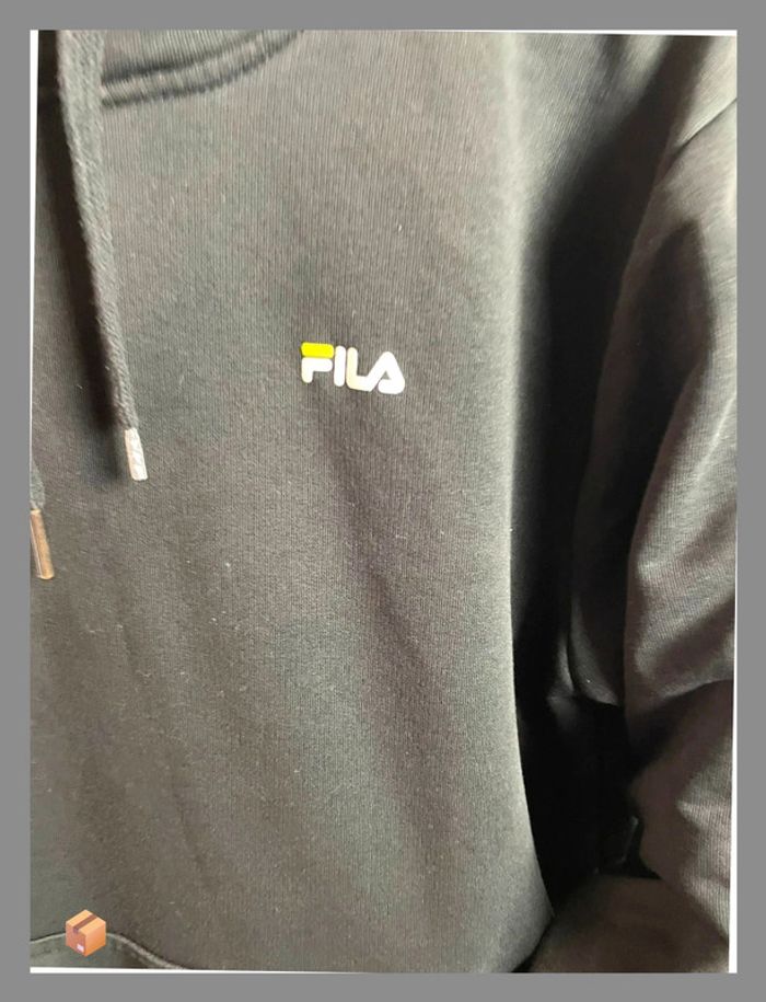 👕 Sweat-shirt Fila homme – Taille M – Noir – Broderies manches - photo numéro 4