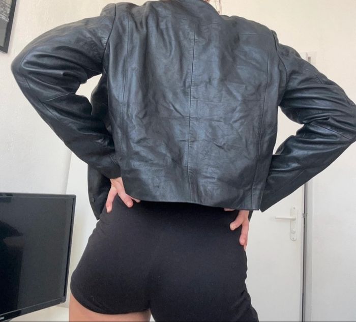 Veste en cuir camaïeu - photo numéro 2