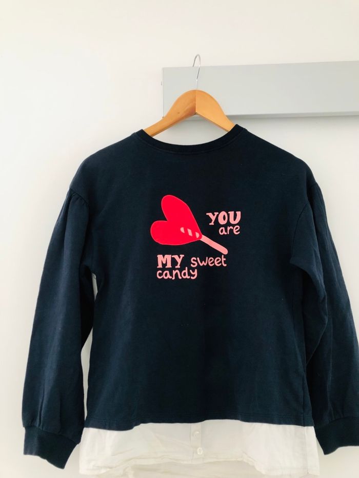 Sweat-shirt léger fille 12 ans dessin sucette coeur - photo numéro 6
