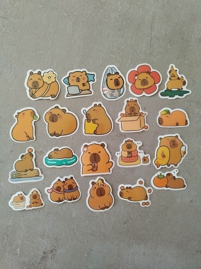 Lot x20 stickers autocollants Capybara