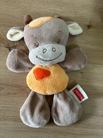 Doudou semi plat vache marron  orange nattou