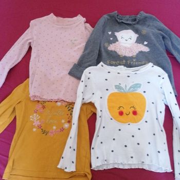 Lot de 4 T-shirt manches longues 92cm