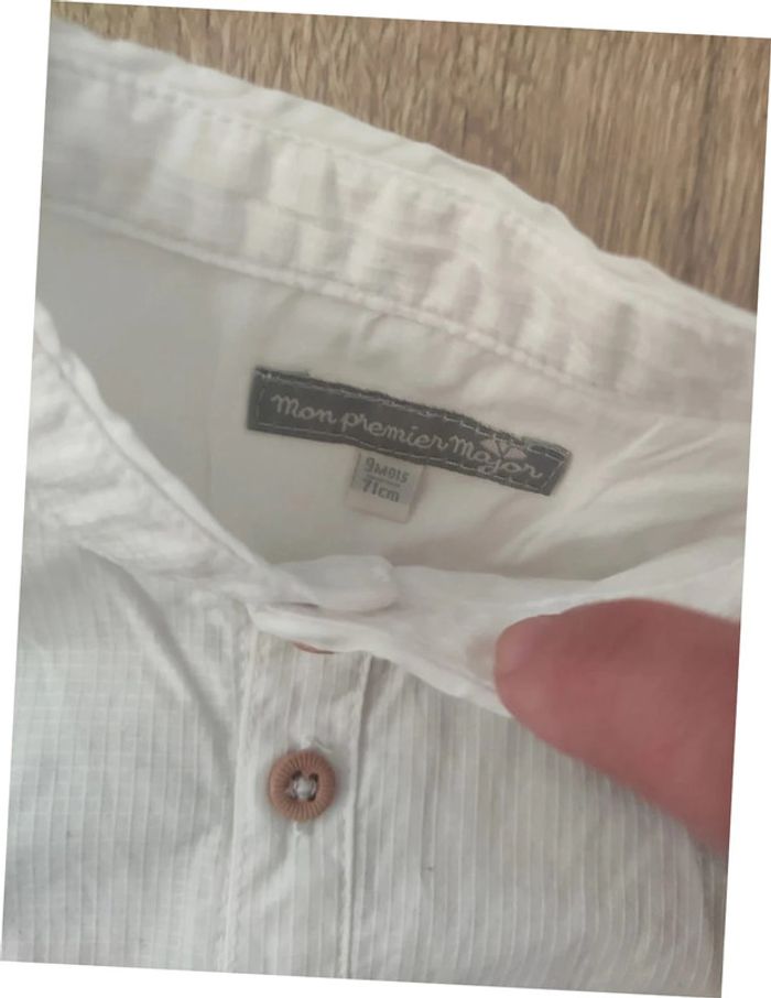 Chemise blanche mon premier major 9 mois - photo numéro 4