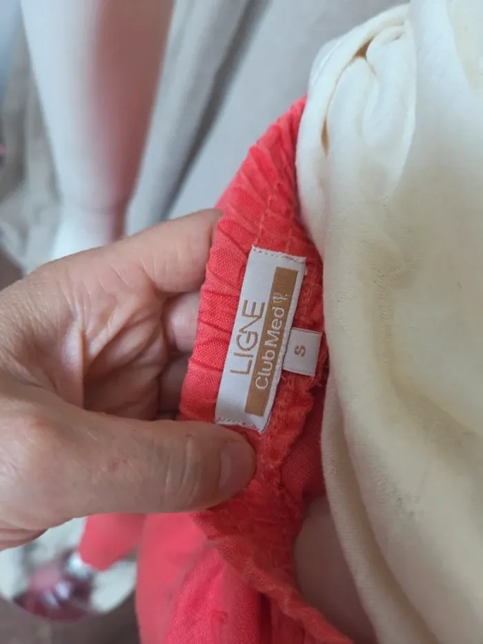 Pantalon rose corail en lin S club med - photo numéro 5