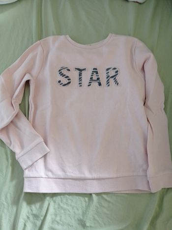 Sweat star Kiabi 10 ans rose clair