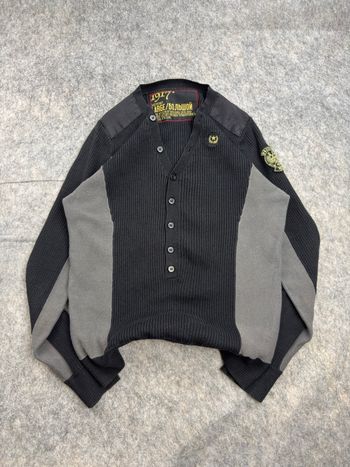 Pull Vintage Noir Gris Armée Russe L