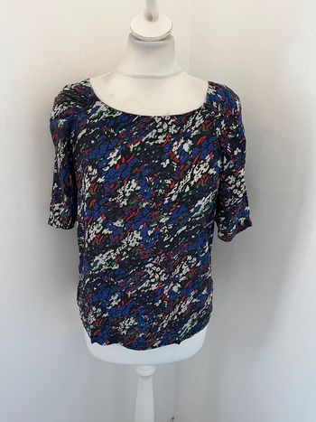 Blouse en soie à motifs Maje S