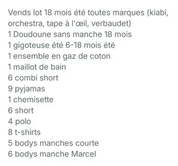 Vêtements garçons 18 mois