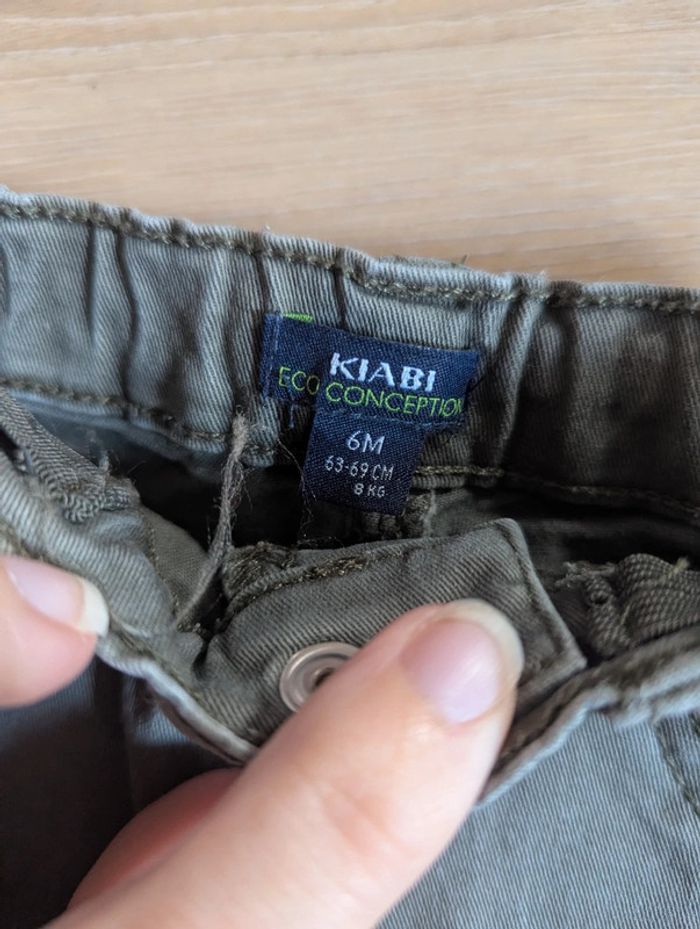 Pantalon Kiabi kaki 6 mois - photo numéro 2