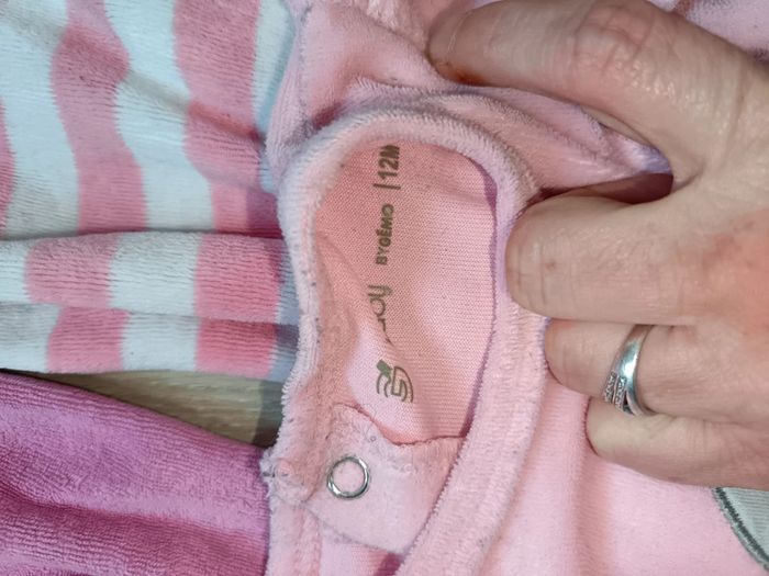 Lot pyjamas velours 1 pièce roses fille 12 mois - photo numéro 5