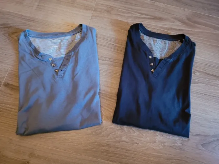 Lot 2 tee-shirts bleus MC Celio 16 ans