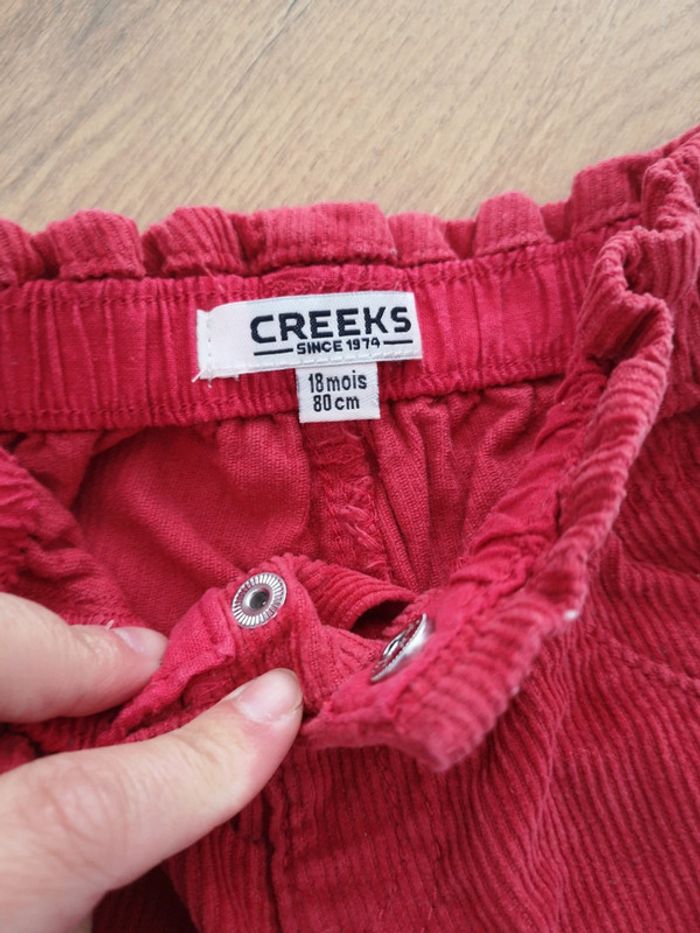 Pantalon en velour rouge creeks 18 mois - photo numéro 2
