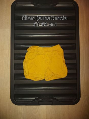 Short jaune été 6 mois 63-69 cm