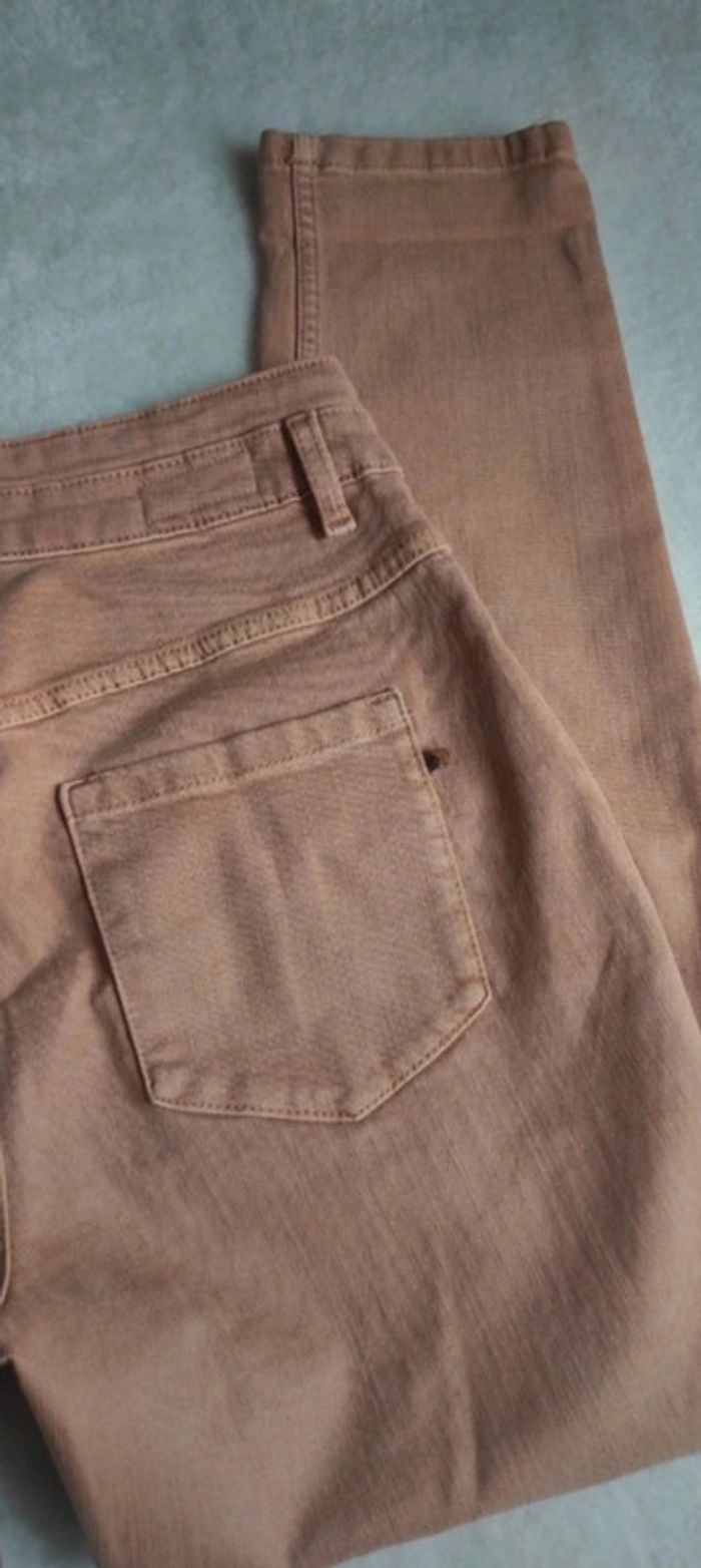 Jean beige Bonobo taille haute 38 W28 coton élasthanne - photo numéro 8
