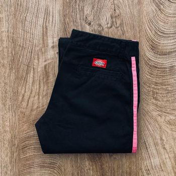 Pantalon noir avec détails roses Dickies femme, W 26 (36 française, 78 cm tour de taille complet)