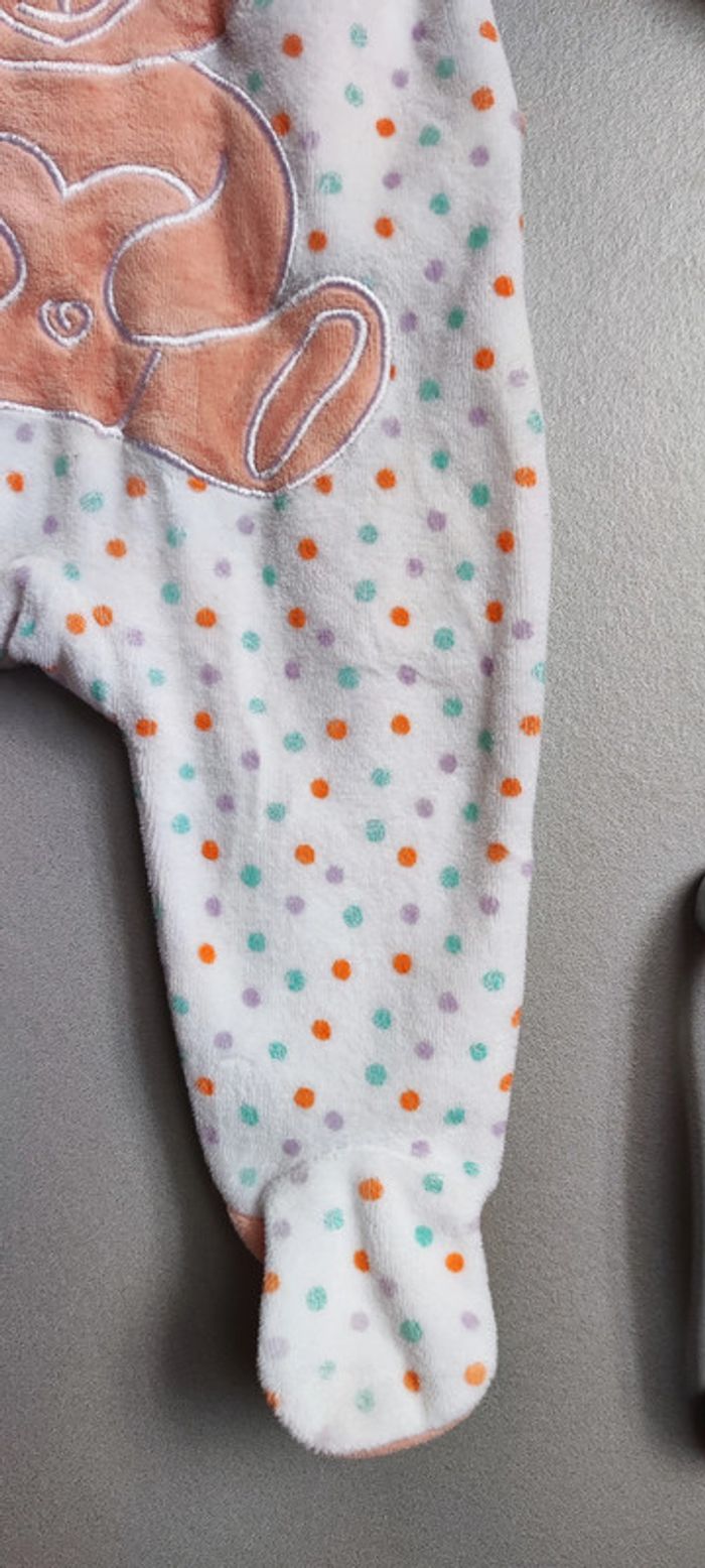 Pyjama ourson blanc et pois coloré 3 mois - photo numéro 3