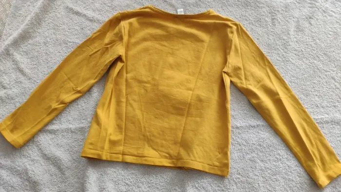 T-shirt manches longues jaune moutarde cerf okaidi 8 ans - photo numéro 3