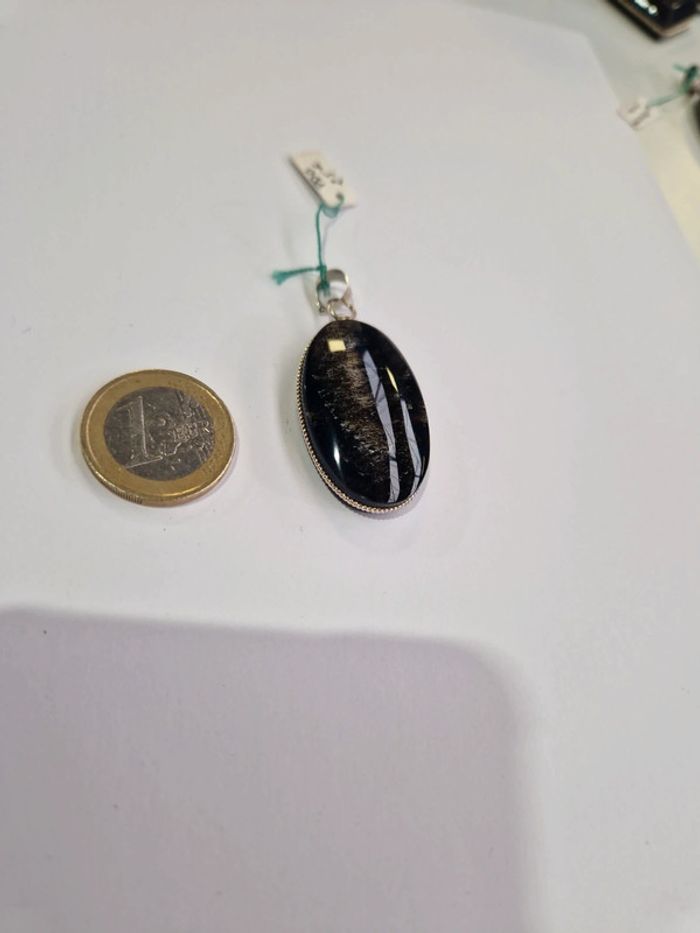 Pendentif obsidienne dorée Mexique - photo numéro 2