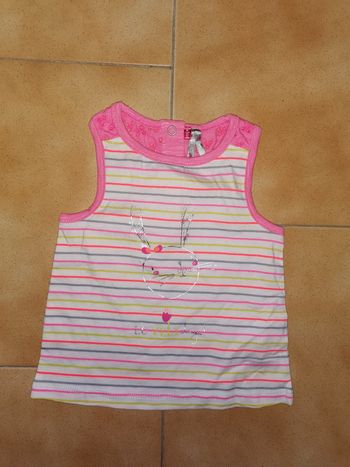 Débardeur dentelle rayé 6mois
