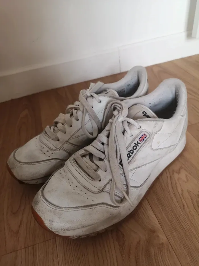 Basket / sneakers blanches Classic Reebok taille 38,5 semelle camel - photo numéro 3