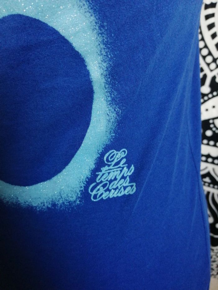 Tee-shirt bleu électrique imprimé cerises dans le dos / le temps des cerises / (XS) - photo numéro 6