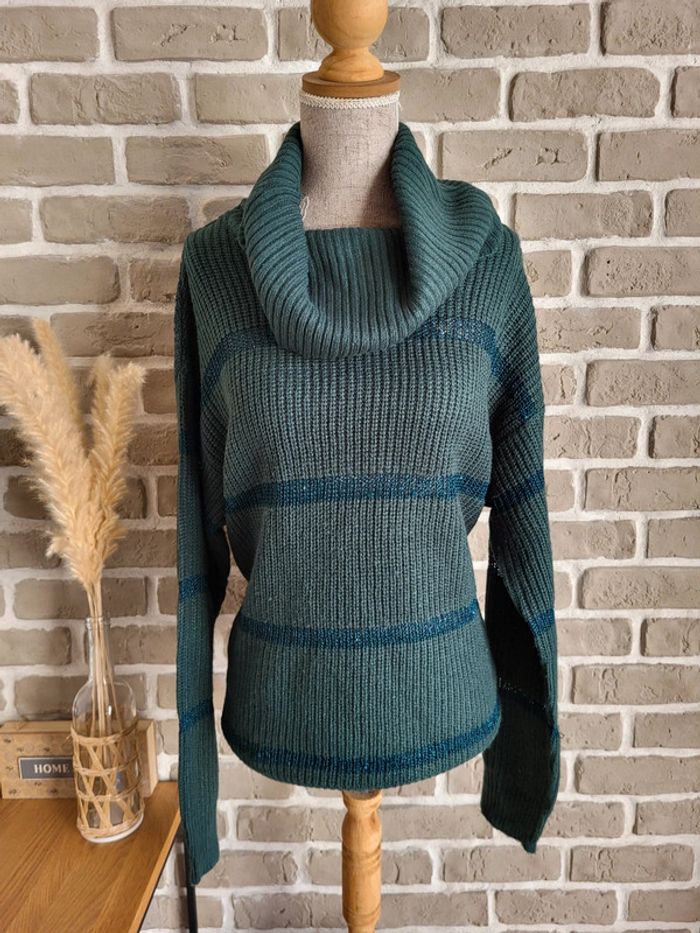 Pull col châle vert sapin - Beloved - Casual chic - photo numéro 14